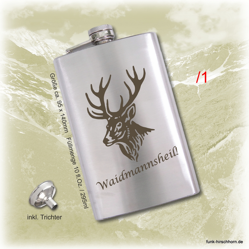 Jäger-Flachmann mit Lasergravur